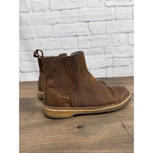 Clarks Brown Leather Chelsea Boots Womens 9 Dark Academia Rustic Minimalist